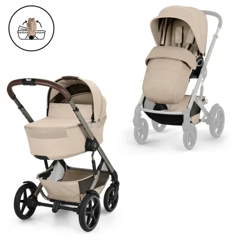 CYBEX TALOS S LUX 2-in-1-Kinderwagen-Set (Wanne faltbar) + SNOGGA Fußsack gratis