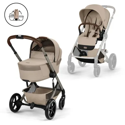 CYBEX BALIOS S LUX 2-in-1-Kinderwagen-Set (Wanne faltbar) + SNOGGA Fußsack gratis
