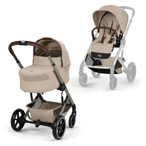 CYBEX BALIOS S LUX 2-in-1-Kinderwagen-Set (Wanne nicht faltbar) + SNOGGA Fußsack gratis